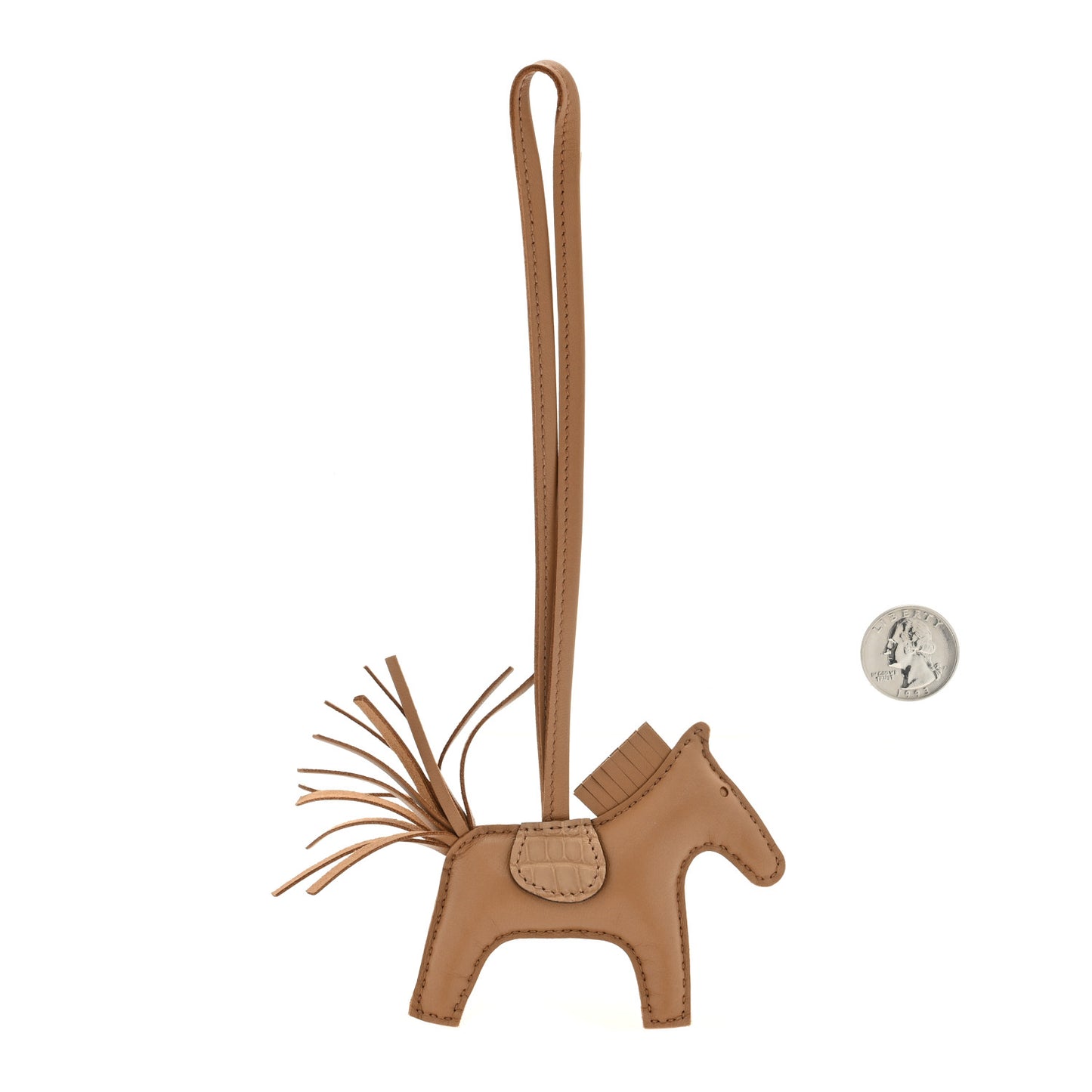 Milo Lambskin Matte Alligator Touch Grigri Rodeo Horse Bag Charm PM Chai
