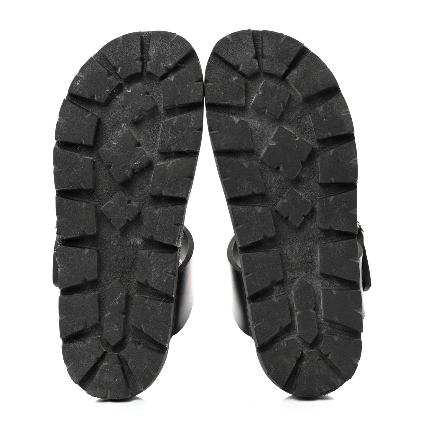 EVA Rubber Buckled Lug Sole 20mm Thong Sandals 37 Black