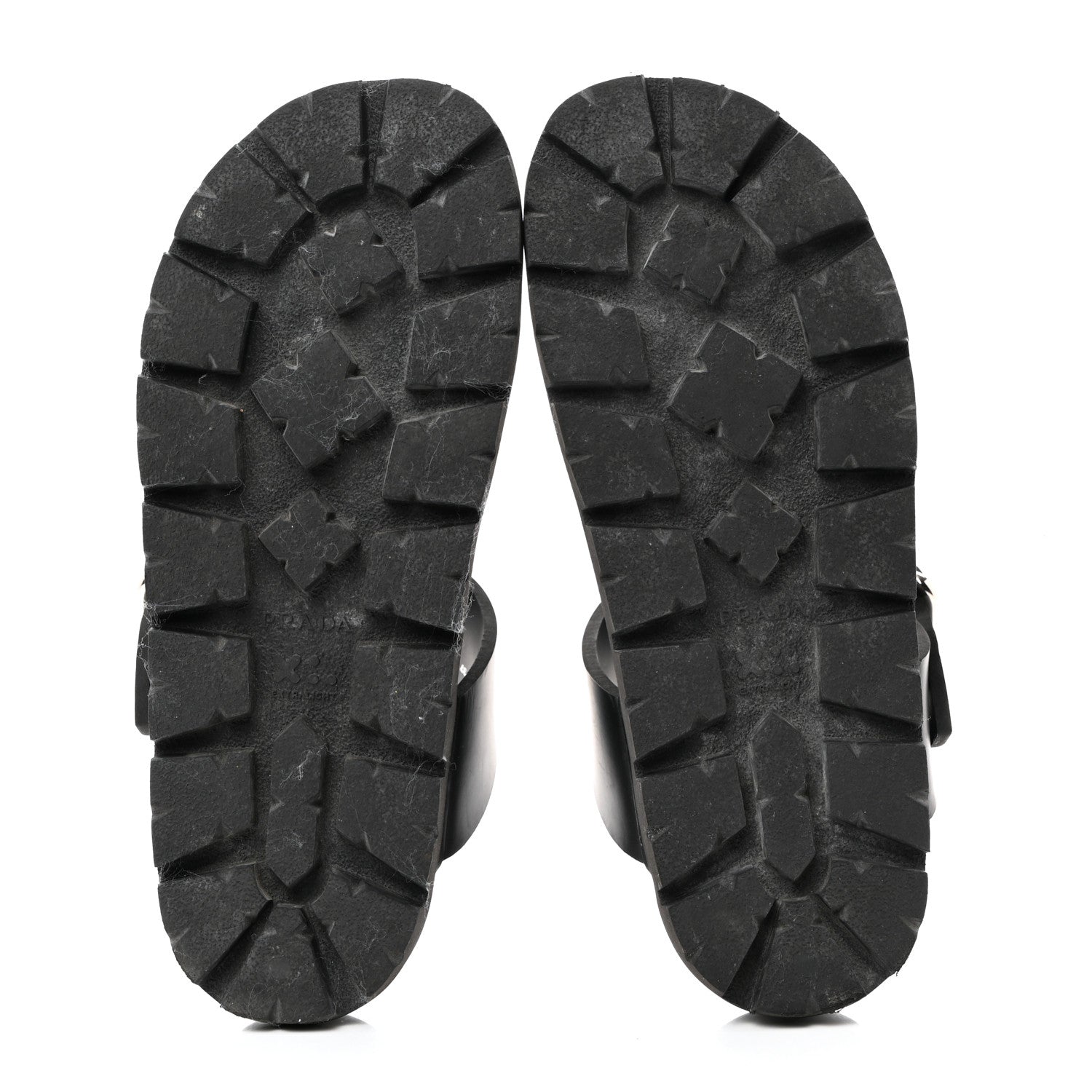 Prada EVA Rubber Buckled Lug Sole 20mm Thong Sandals 37 Black 5 of 9