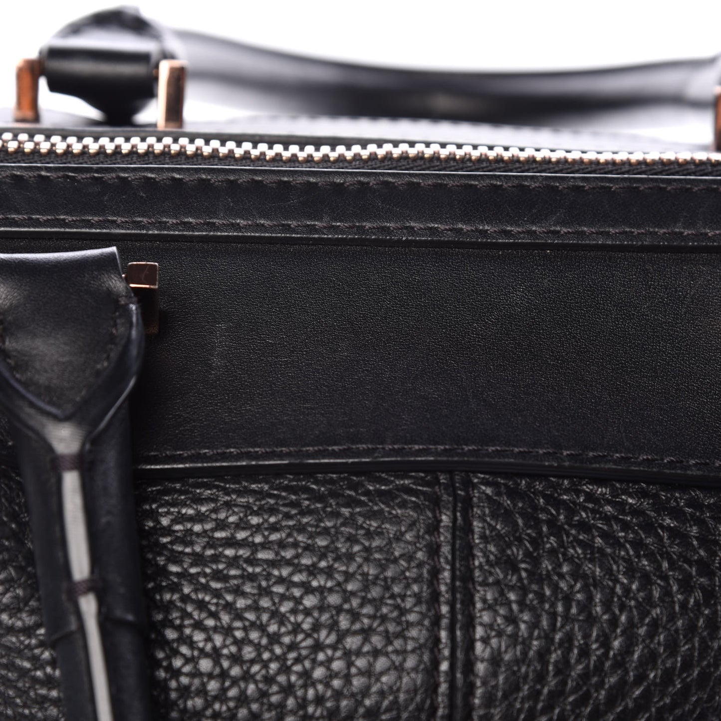 Pebbled Calfskin Large Emile Soft Black Rose Gold Hardware