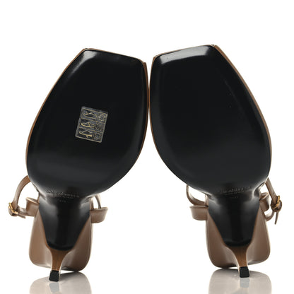 Saint Laurent Smooth Calfskin La Scandale 110 Sandals 38 Dark Macadamia 6 of 10