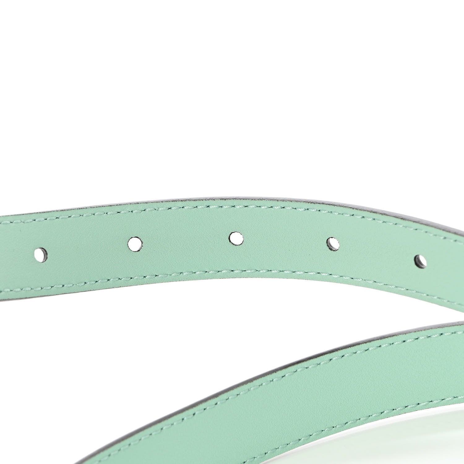 Gucci Moon Calfskin Palladium Double G 20mm Belt 80 32 Water Green 3 of 4