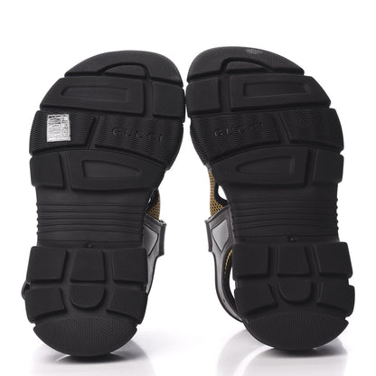 Gucci X SEGA Nappa Mesh Mens Aguru Sandals 8 Loess Black 5 of 8