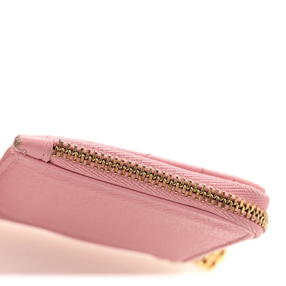 Christian Dior Supple Calfskin Cannage Caro Cosmos Zipped Card Holder Pink 9 of 10