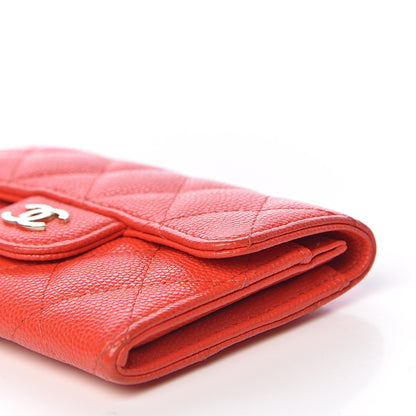 Chanel Caviar Quilted Flap Card Holder Wallet Red 10 of 11