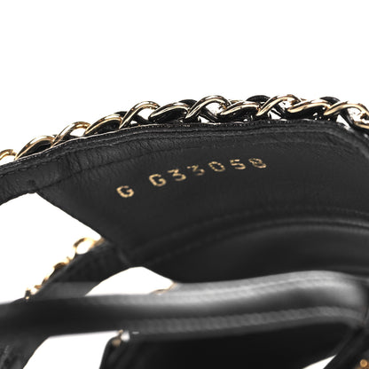 Chanel Lambskin Chain CC Sandals 40 Black 7 of 10