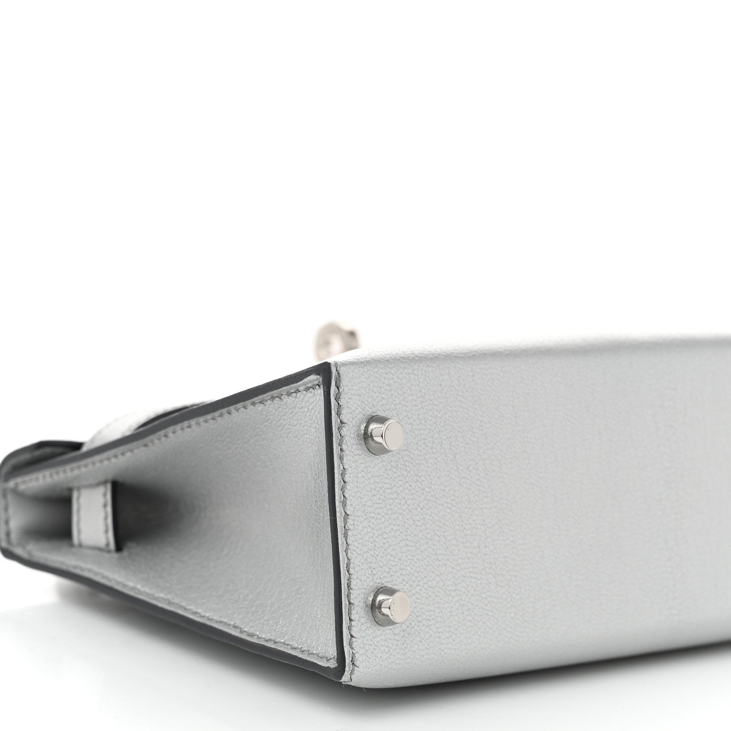 Hermes Metallic Chevre Chamkilight Mini Kelly Sellier 20 Argent