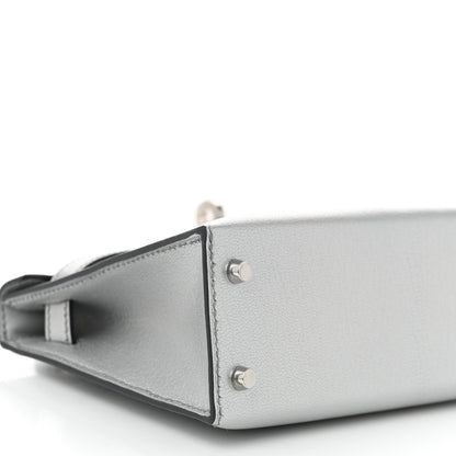 Hermes Metallic Chevre Chamkilight Mini Kelly Sellier 20 Argent 9 of 11