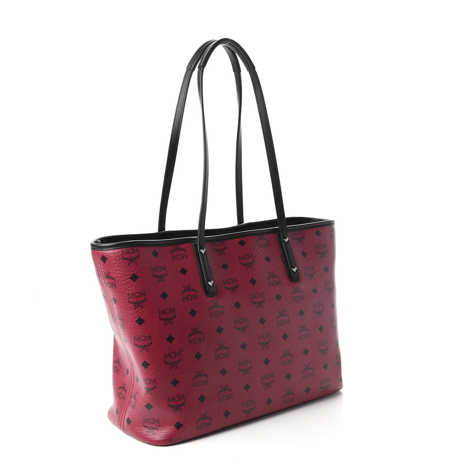 MCM Visetos Medium Anya Shopping Tote Scooter Red 3 of 11