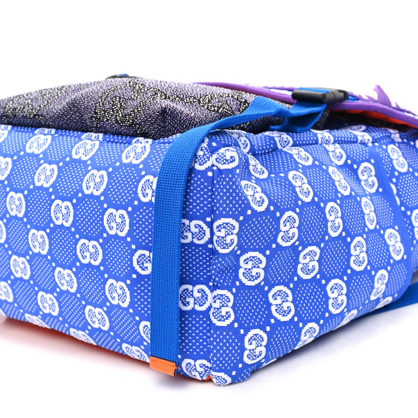 Jersey GG Monogram All Over Pan Sport Double Buckle Backpack Blue Purple Multicolor