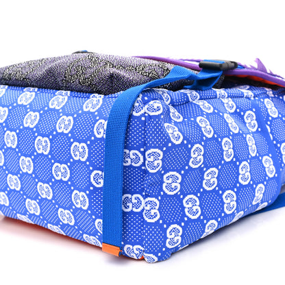 Gucci Jersey GG Monogram All Over Pan Sport Double Buckle Backpack Blue Purple Multicolor 9 of 9