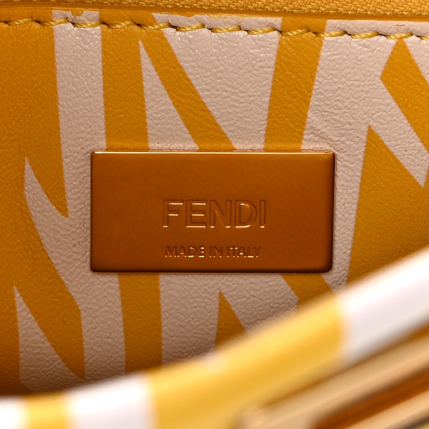Fendi X SARAH COLEMAN Vitello Liberty Shiny Nappa Plexiglass FF Vertigo Mini Peekaboo Iconic Satchel Mimosa White 6 of 11