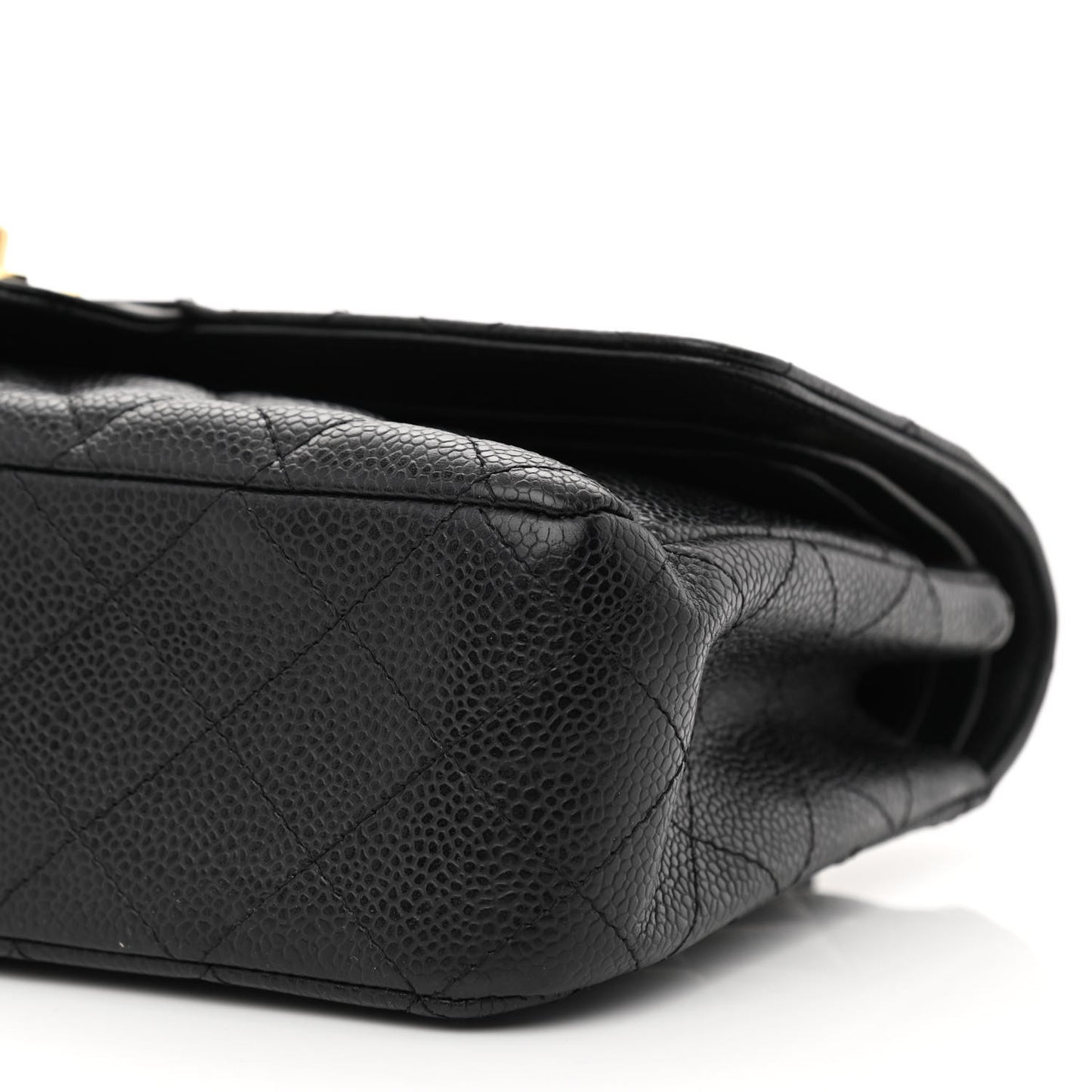 Caviar Quilted Medium Double Flap Black