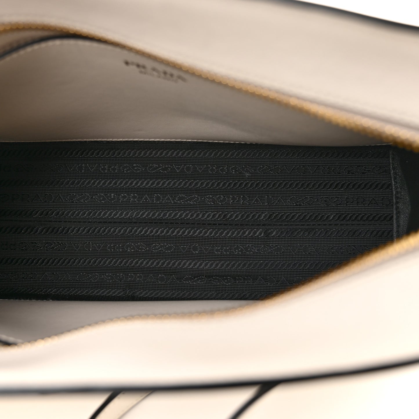 Saffiano City Calfskin Esplanade Crossbody Bag White