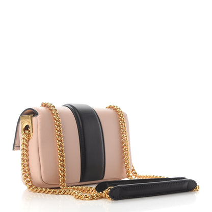 Fendi Nappa Apolo Bi-Color Mini Chain Baguette Rosa Quarzo Black 2 of 8