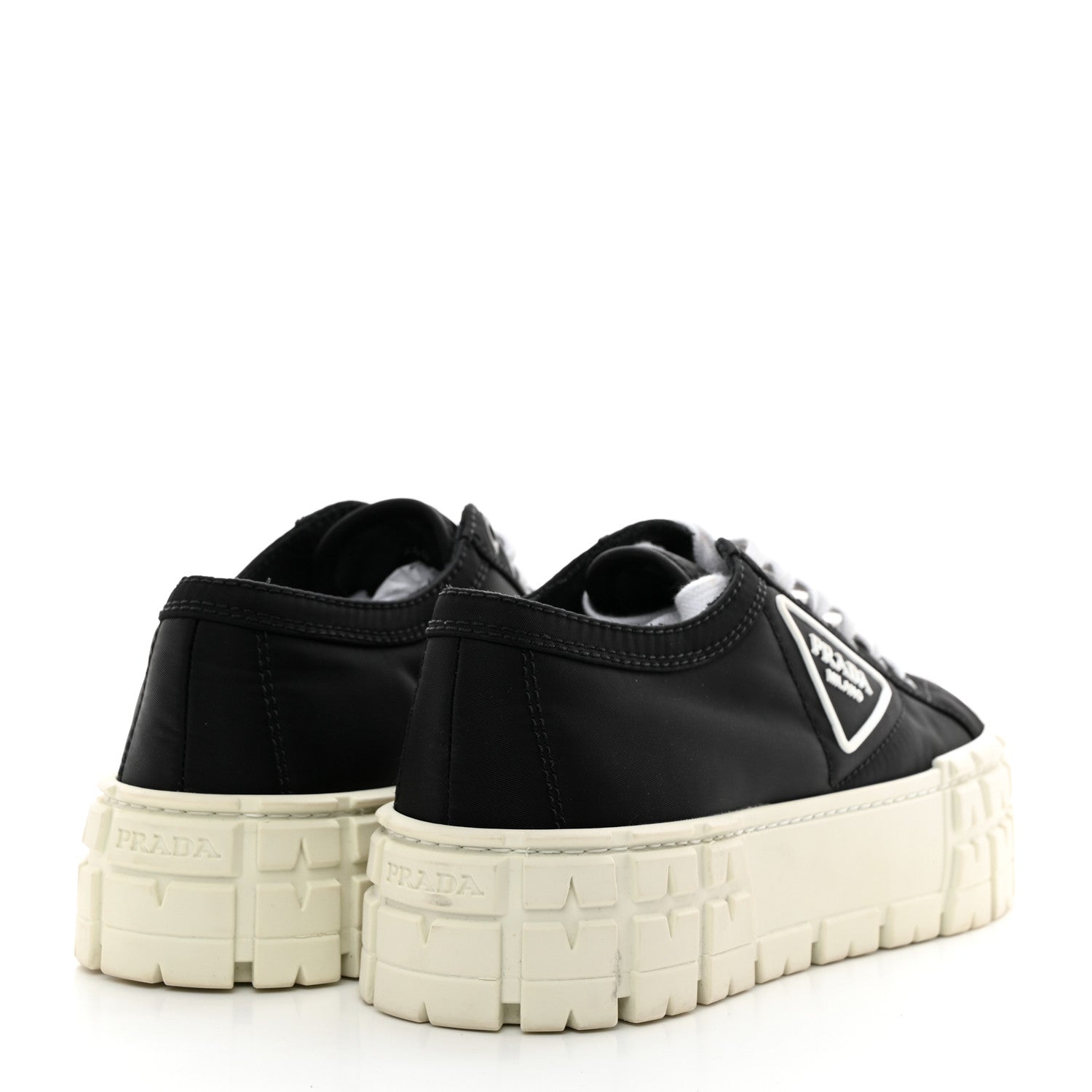 Prada Re-Nylon Gabardine Triangle Logo Double Wheel 50mm Sneakers 38 Black 4 of 8