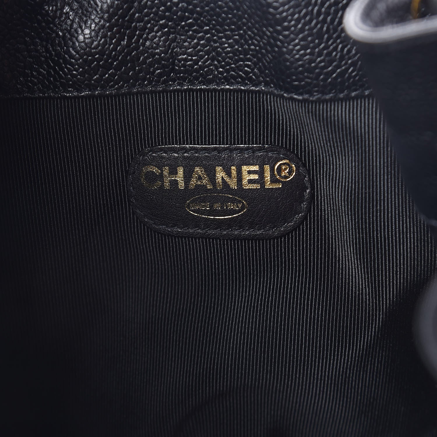 Chanel Caviar CC Drawstring Shoulder Bag Black 7 of 12