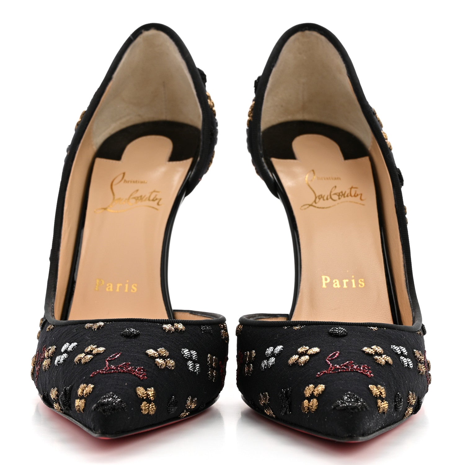 Christian Louboutin Jacquard Loubi In The Sky Iriza 100 Pumps 39 Multi Black 2 of 8