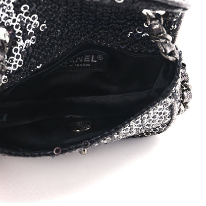 Chanel Sequin Micro Flap Dark Silver 6 of 10