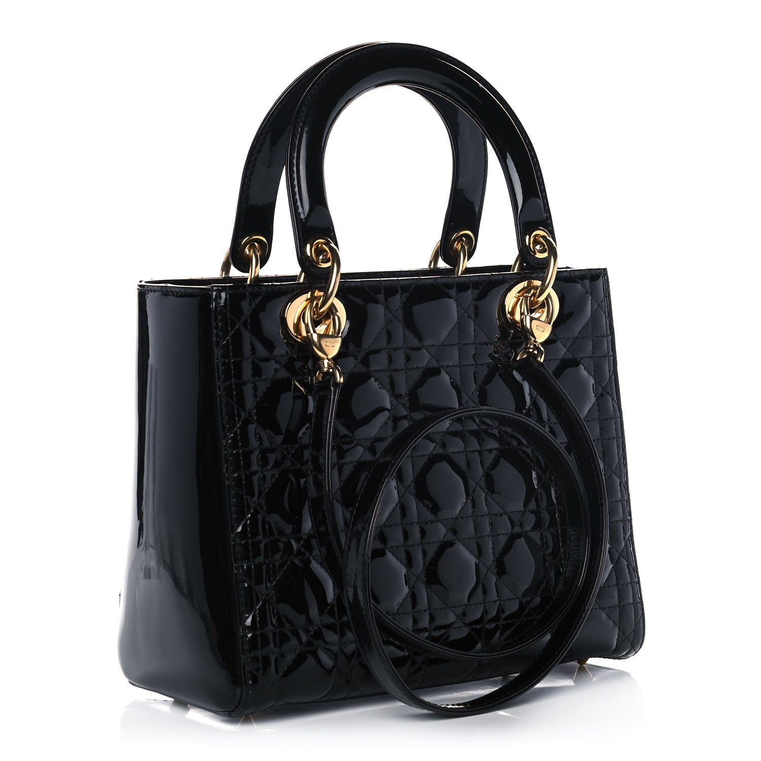 Christian Dior Patent Cannage Medium Lady Dior Black 3 of 12