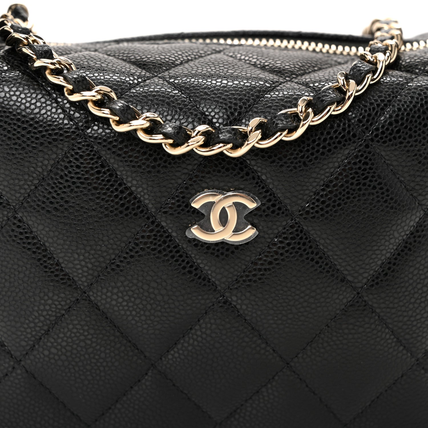 Chanel Caviar Quilted Hobo Clutch With Chain  Black 8 of 10