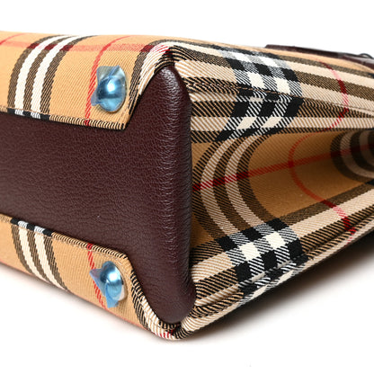 Burberry Goatskin Vintage Check Small Banner Tote Deep Claret 10 of 10