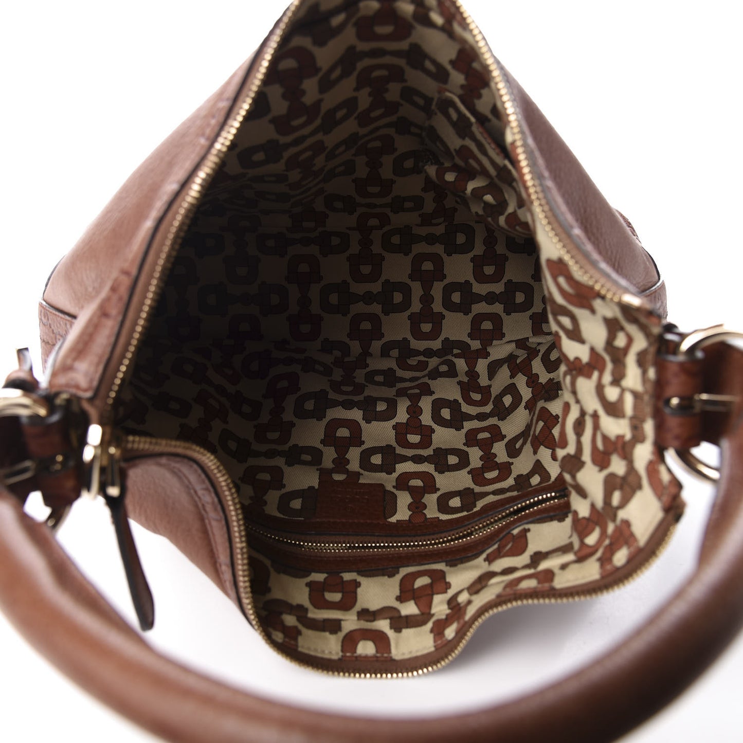 Pebbled Calfskin Guccissima Trim Medium Signoria Hobo Brown