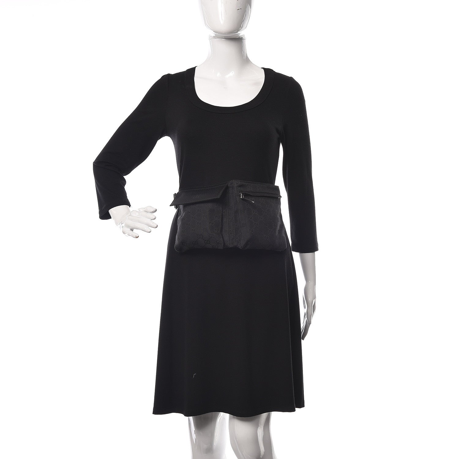 Gucci GG Monogram Double Pocket Belt Bag Black 2 of 11