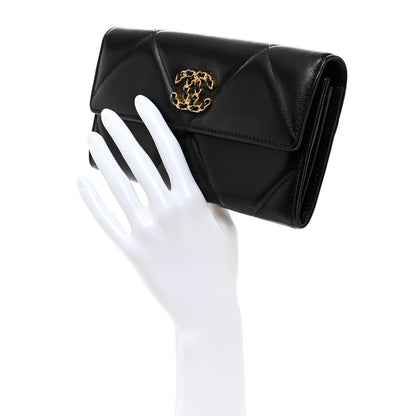 Chanel Lambskin Quilted Chanel 19 Flap Wallet Black 2 of 9