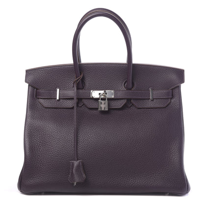 Hermes Taurillon Clemence Birkin 35 Raisin 1 of 11