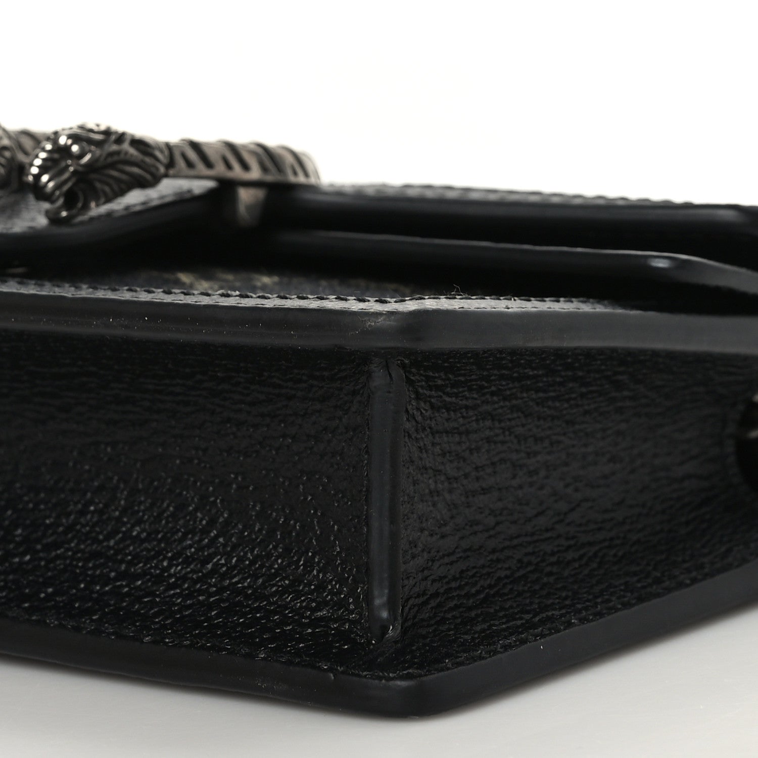 Gucci Jacquard Black Denim GG Monogram Super Mini Dionysus Shoulder Bag Black Ivory 8 of 8