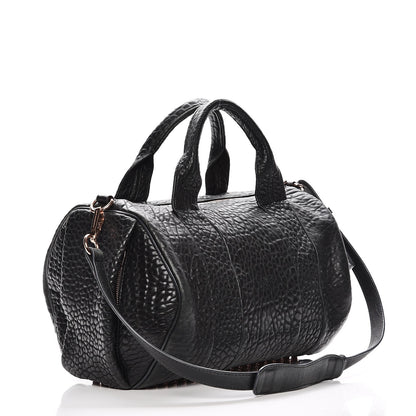 Alexander Wang Pebbled Lambskin Rocco Black Rose Gold Hardware 4 of 11