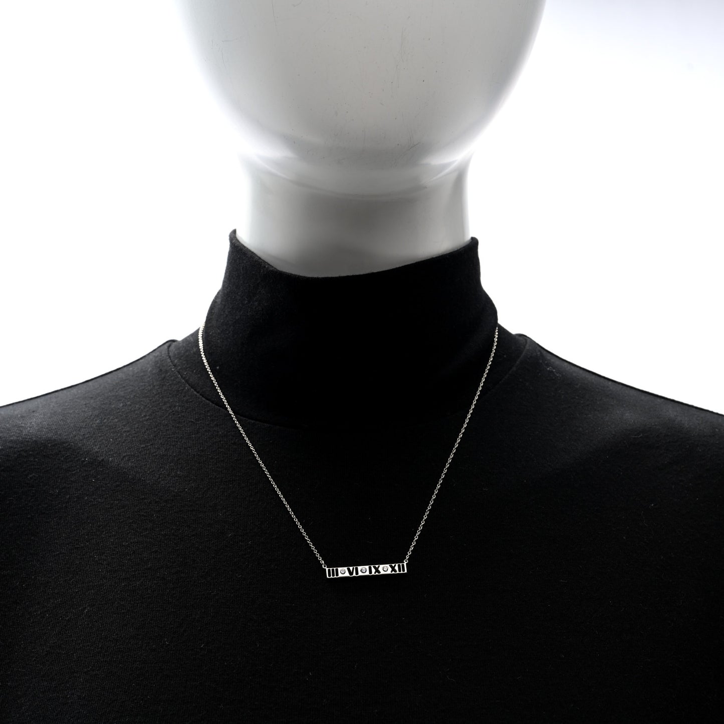 Sterling Silver Blue Sapphire Atlas Bar Pendant Necklace