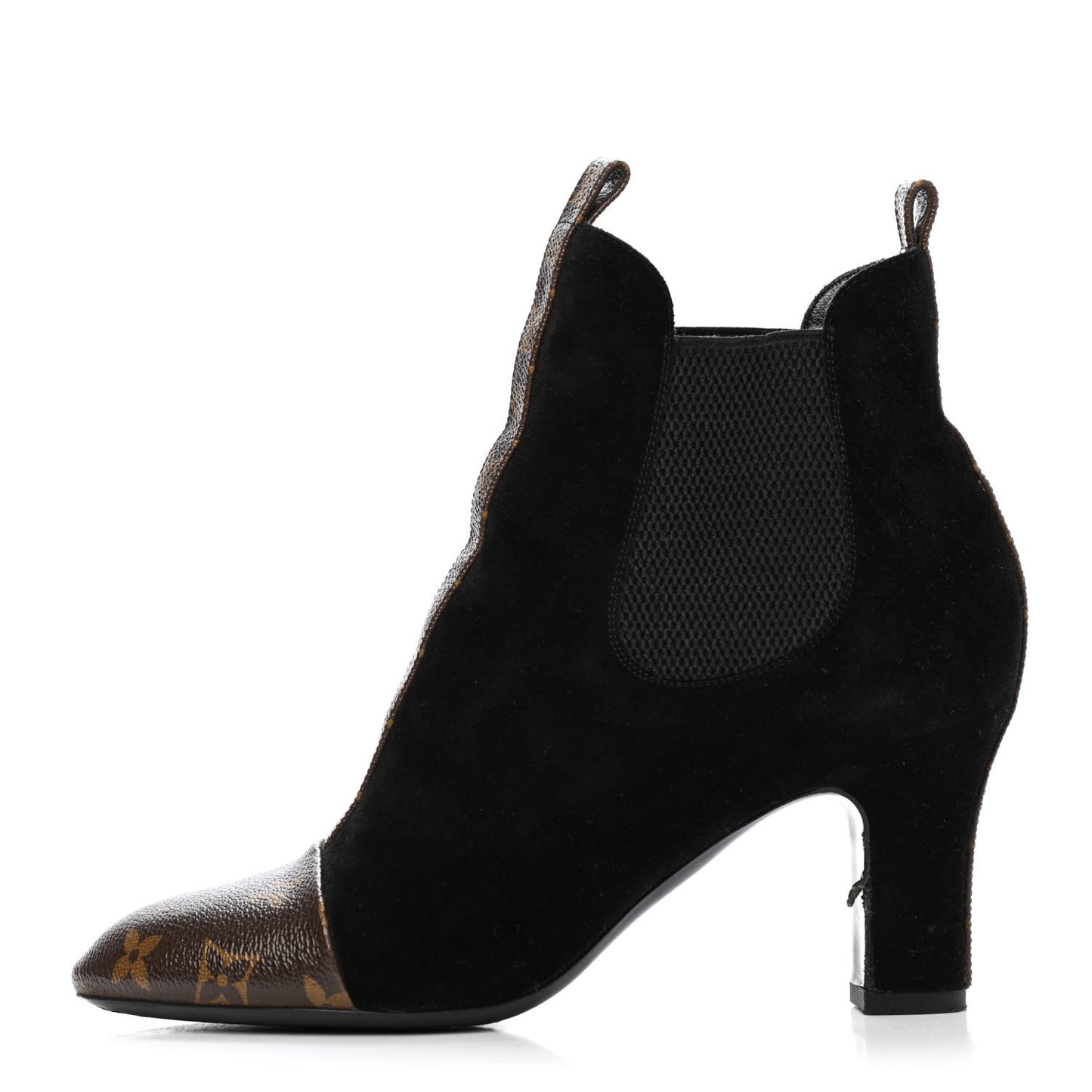 Monogram Suede Revival Ankle Boots 39 Black