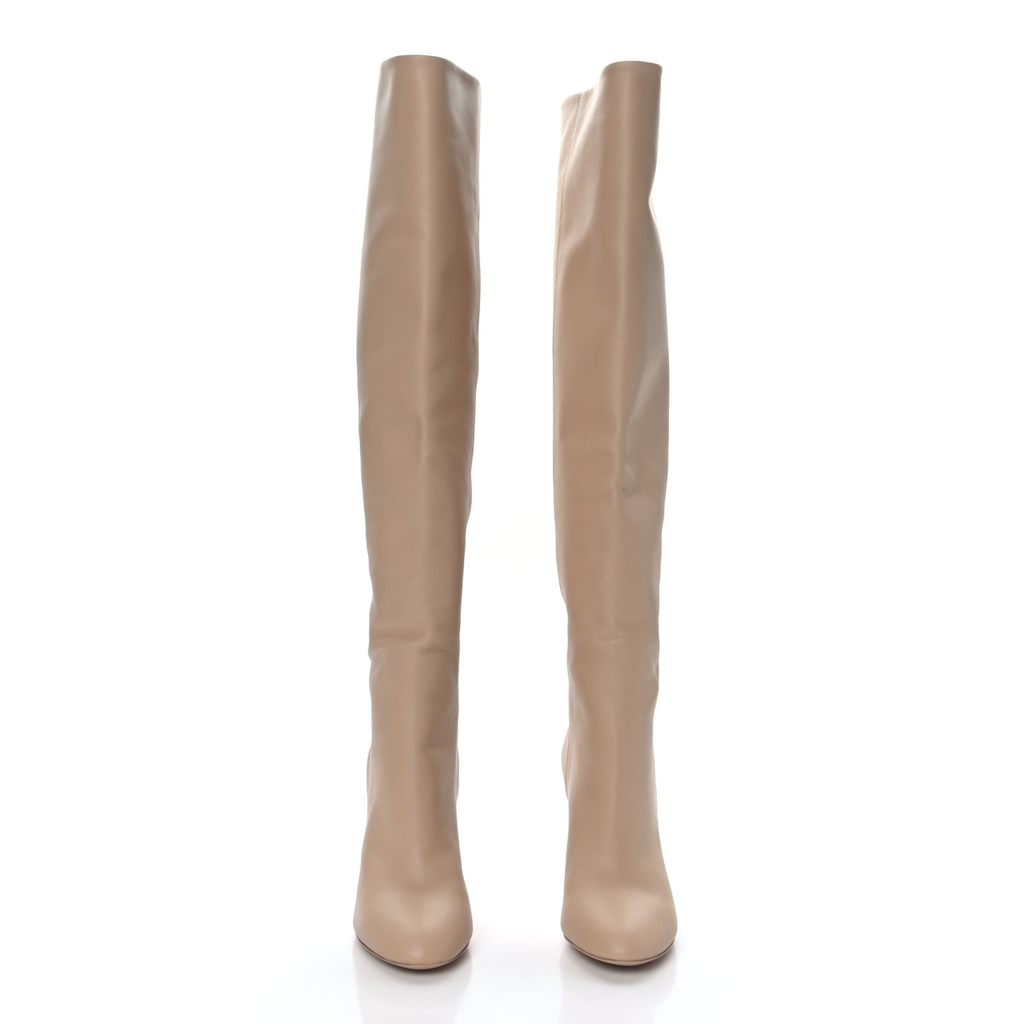 Calfskin Silhouette High Boots 36 Beige