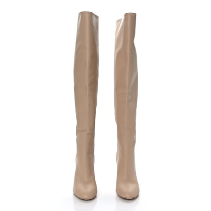 Louis Vuitton Calfskin Silhouette High Boots 36 Beige 2 of 8