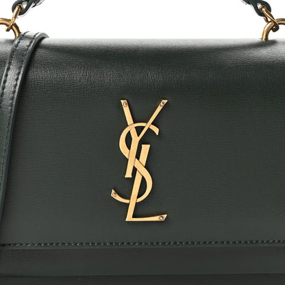 Saint Laurent Calfskin Monogram Sunset Chain Wallet New Vert Fonce 7 of 10