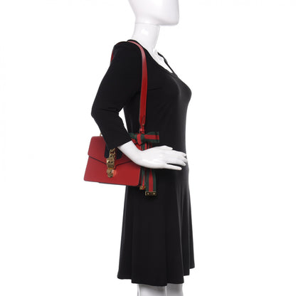 Gucci Calfskin Small Sylvie Shoulder Bag Hibiscus Red 2 of 10