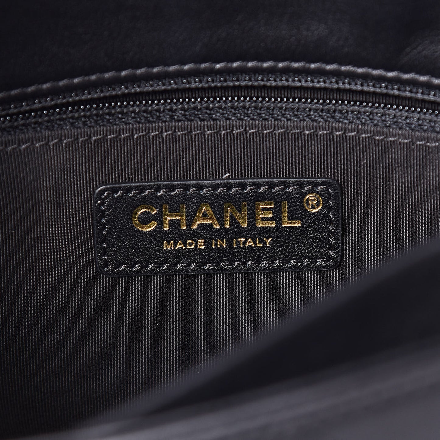 Calfskin Stitched Large Flap Black