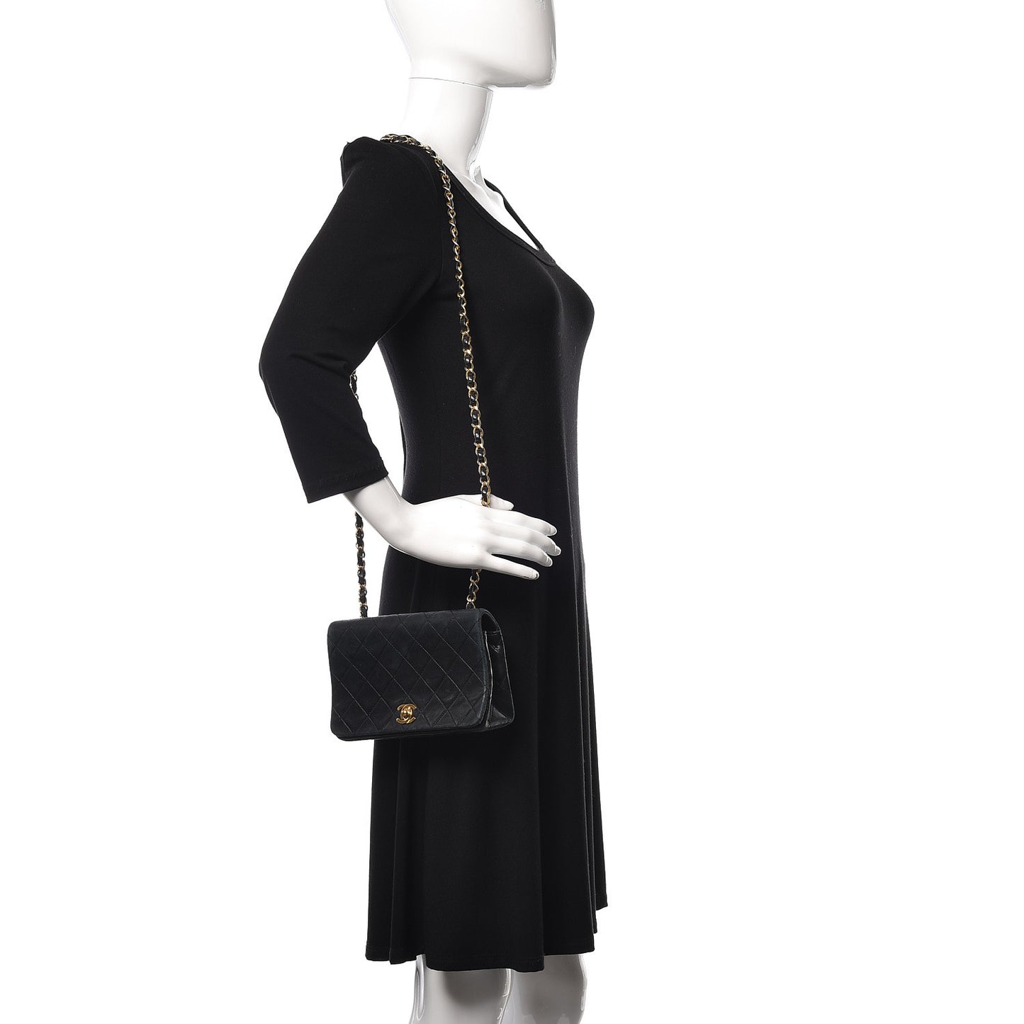 Lambskin Quilted Small Single Flap Bag Black