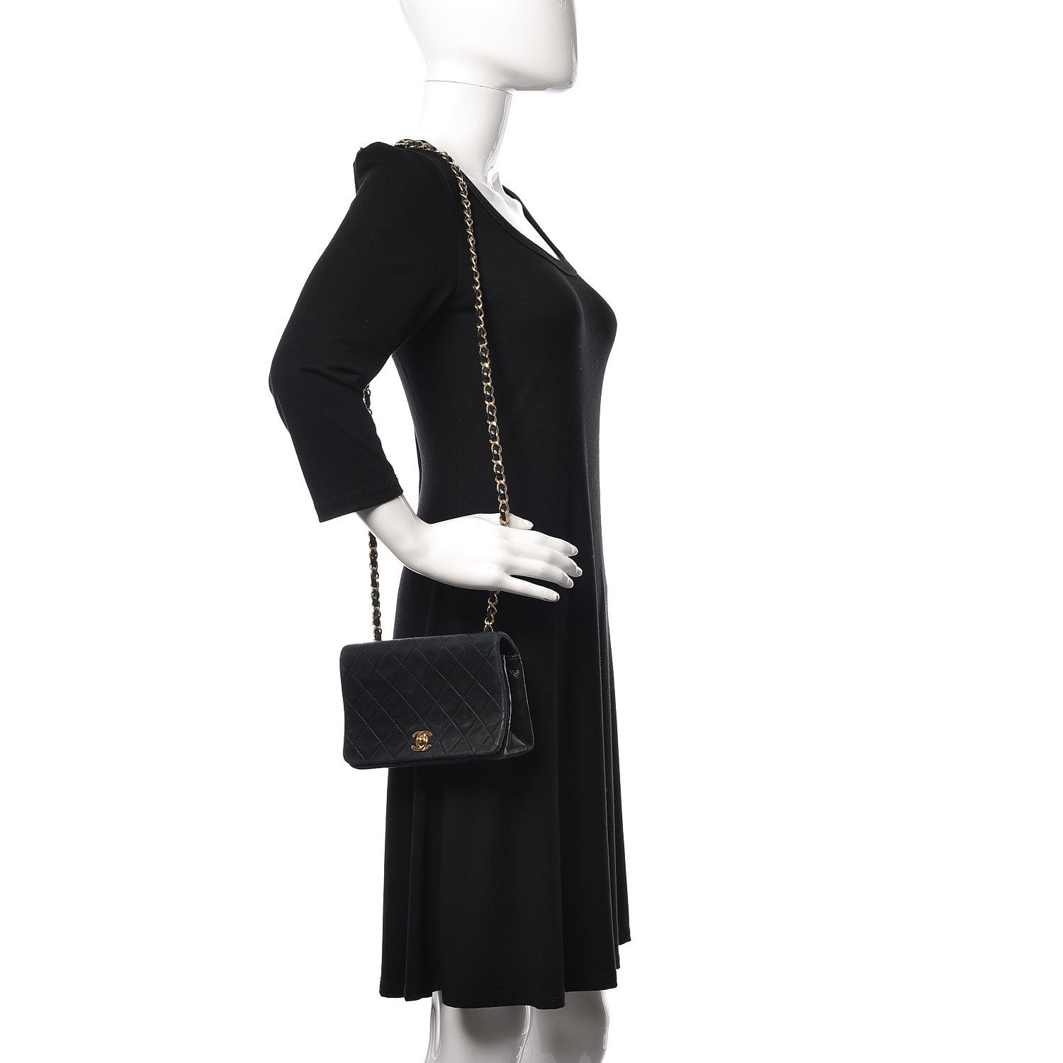 Chanel Lambskin Quilted Small Single Flap Bag Black 2 of 17