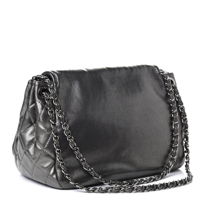 Chanel Metallic Caviar Timeless CC Accordion Flap Dark Silver 2 of 4