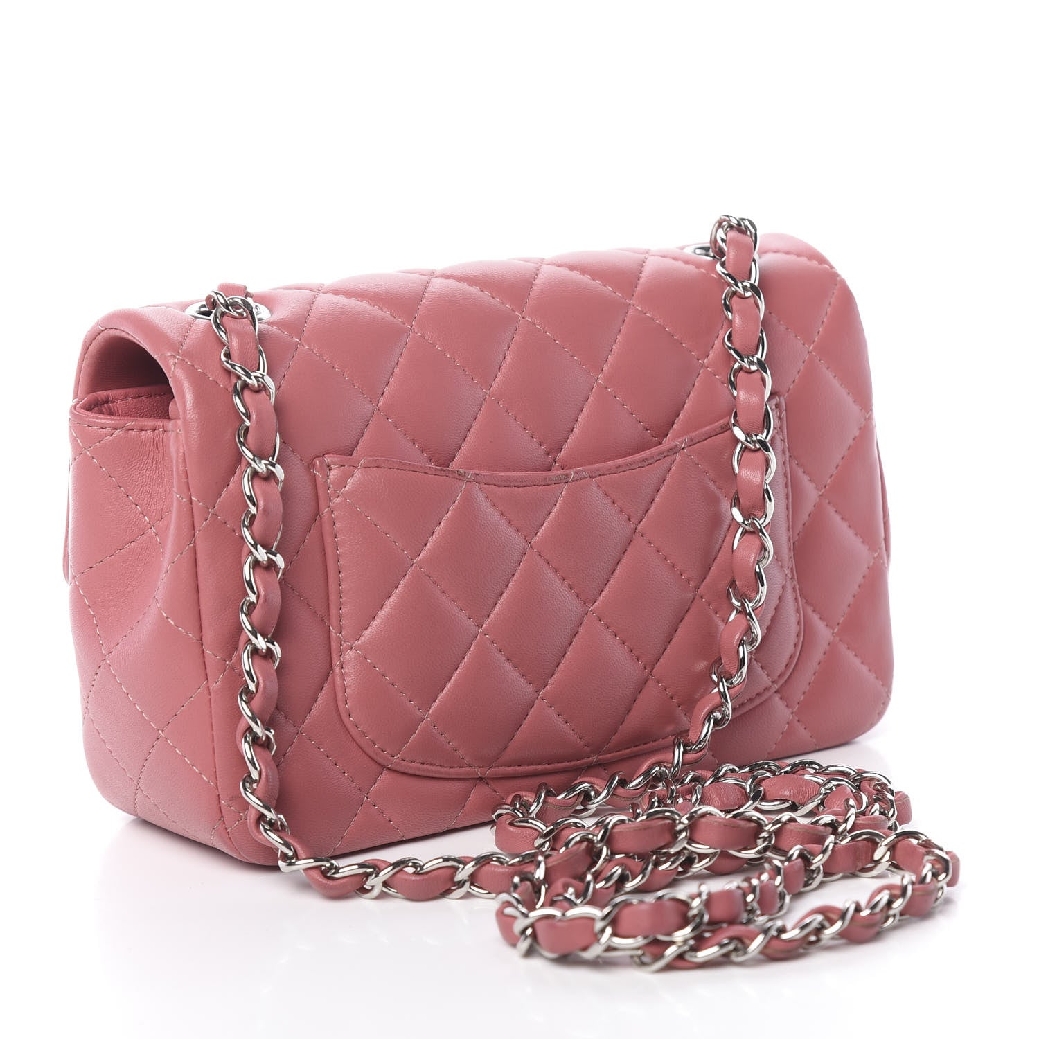 Chanel Lambskin Quilted Mini Rectangular Flap Pink 3 of 14