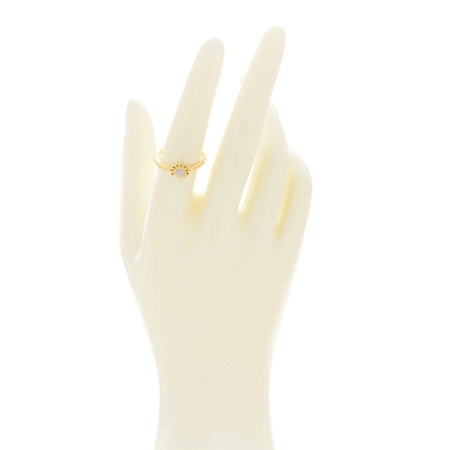 David Yurman 18K Yellow Gold Diamond 2mm Starburst Ring 54 7 2 of 4