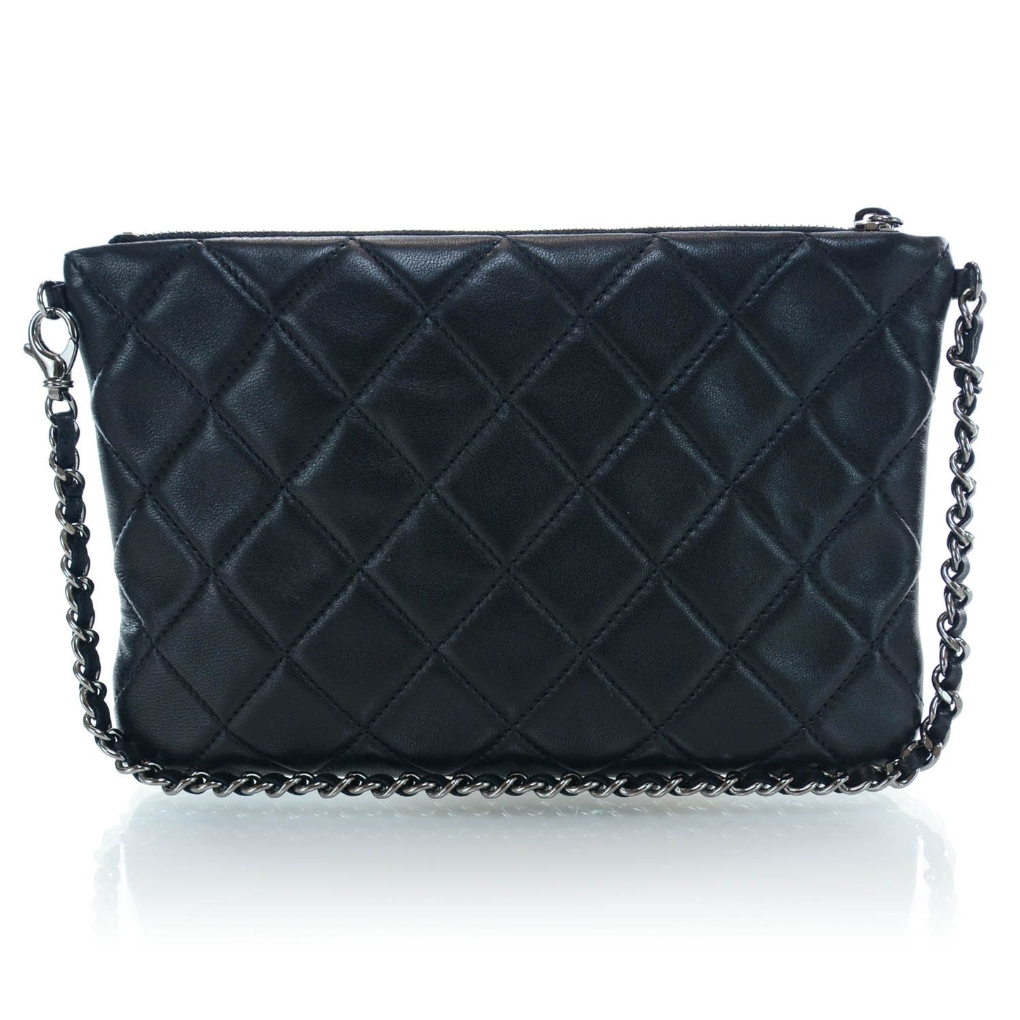 Lambskin Mineral Nights Wristlet Silver Black