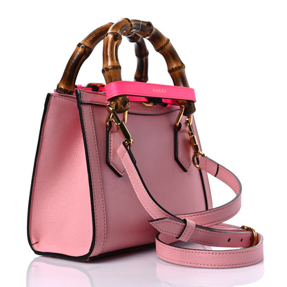 Gucci Wonka Grain Calfskin Mini Diana Tote Bag Wild Rose Fuxia Fluo 3 of 8