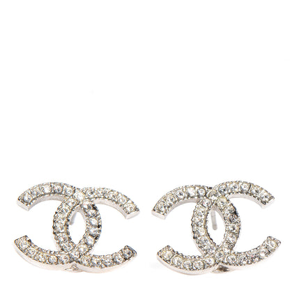 Chanel Crystal CC Earrings Silver 1 of 4