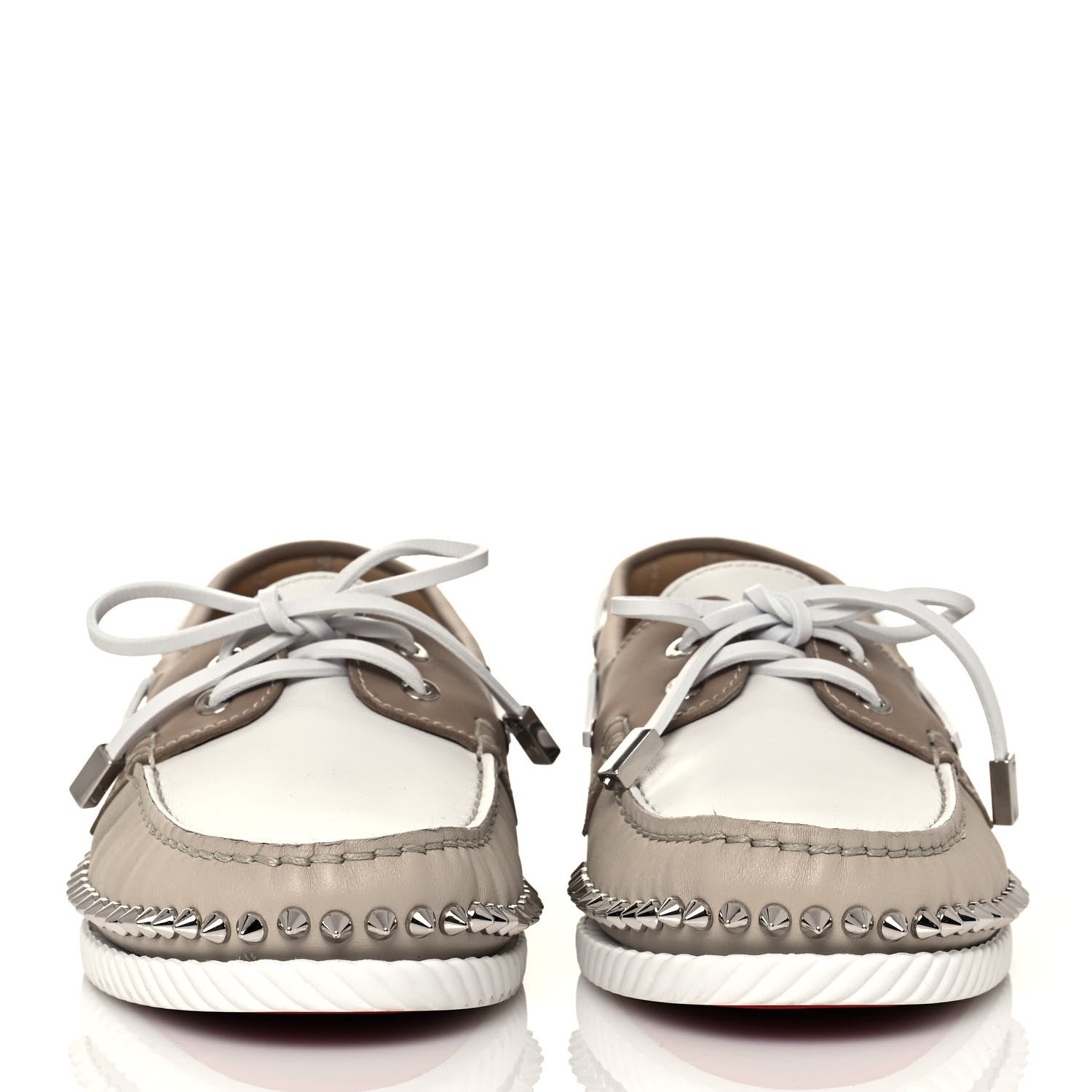 Christian Louboutin Calfskin Steckel Spike Flats 41.5 Colombe 2 of 9