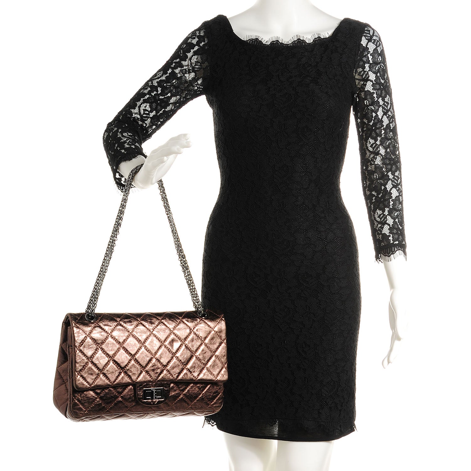 Chanel Calfskin 2.55 Reissue 227 Flap Metallic Bronze 2 of 8