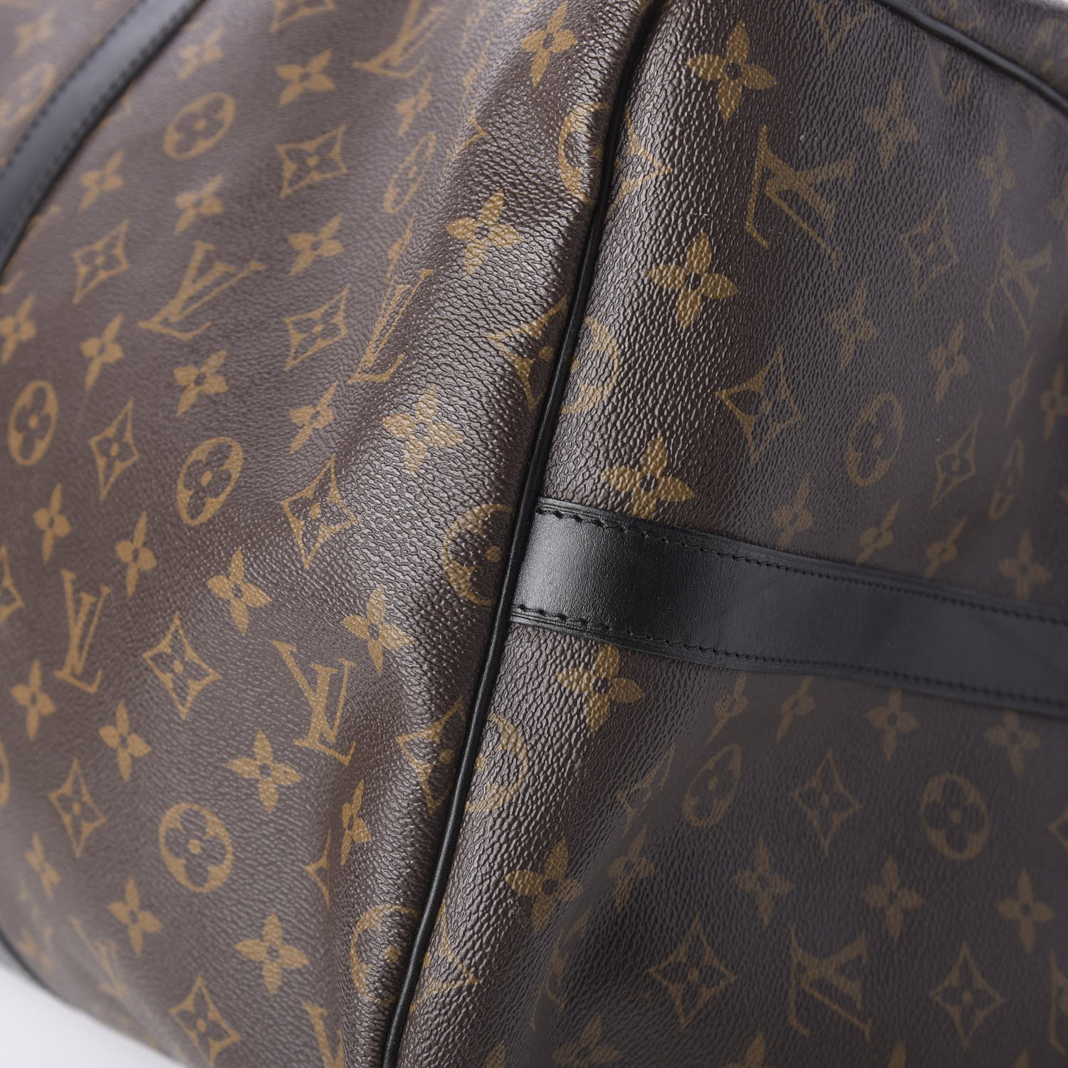 Louis Vuitton Monogram Macassar Keepall Bandouliere 55 7 of 10